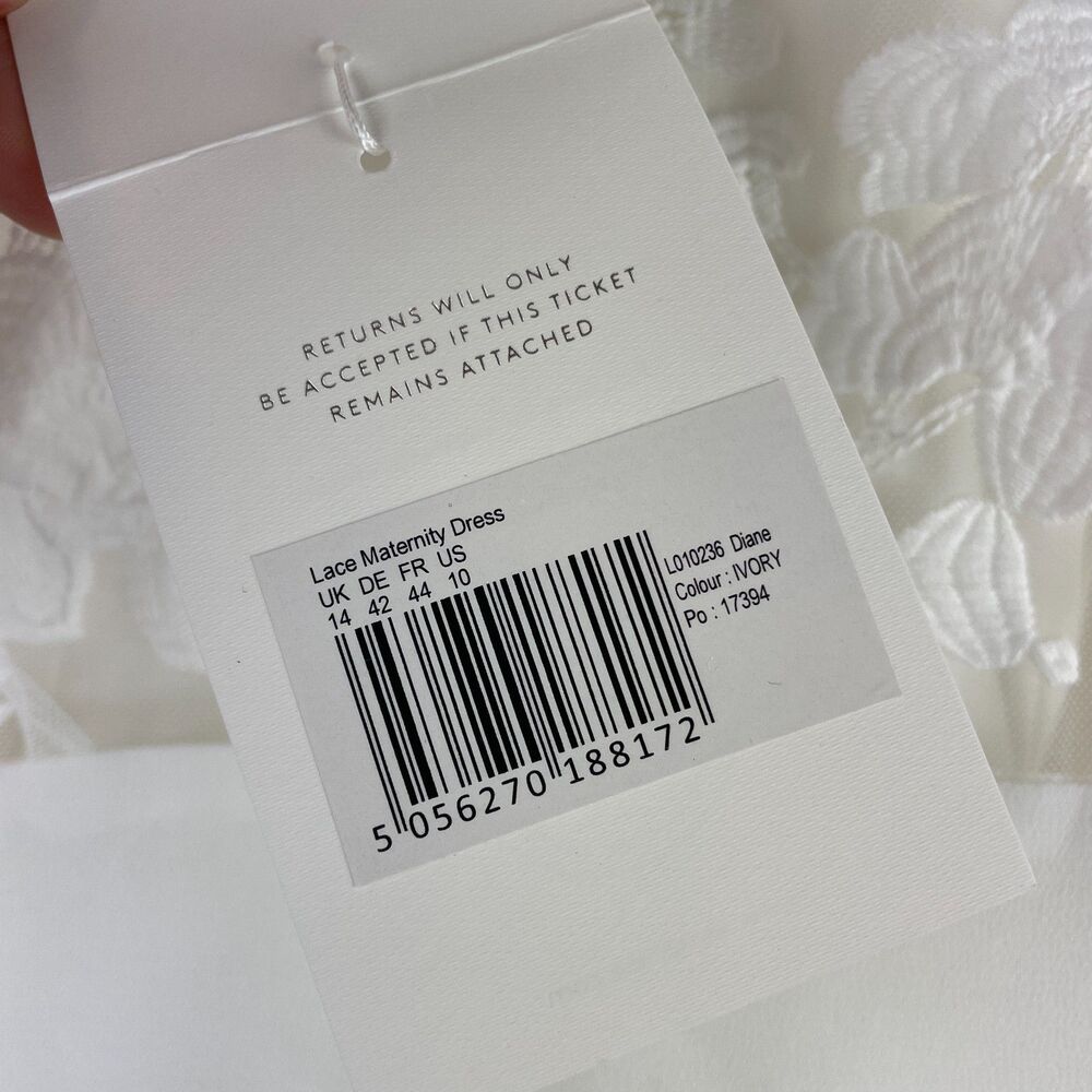 ~ Seraphine Luxe 10 Dress Nursing Lace Ivory Lined Wedding Shower Bridal Midi - Picture 5 of 15